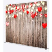 Aperturee Valentines Day Hearts Tension Fabric Backdrop, Professional Romantic Studio Background