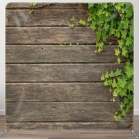 Aperturee Wooden Green Plants Wedding Square Tension Backdrop, 6 x 6 ft (1.8 x 1.8 m), 111 USD, square double-sided backdrops, DSXQHD1X09-F