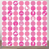 Aperturee Hot Glitter Pink Round Sticker Square Tension Backdrop, 6 x 6 ft (1.8 x 1.8 m), 111 USD, square double-sided backdrops, DSYMHD1M16-F