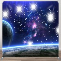 Aperturee Starry Sky Earth Galaxy Square Double-Sided Backdrop, 6X6FT(1.8X1.8M), 111 USD, square double-sided backdrops, DSZH0E402-F