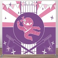 Aperturee Purple Pink Glitter Ninja Square Tension Backdrop, 6 x 6 ft (1.8 x 1.8 m), 111 USD, square double-sided backdrops, DSZH0E691-F