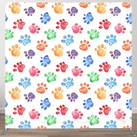 Aperturee Color Watercolor Pet Paw Print Square Tension Backdrop, 6 x 6 ft (1.8 x 1.8 m), 111 USD, square double-sided backdrops, DSZH0F355-F
