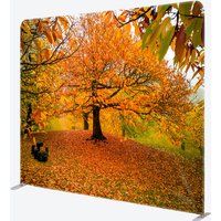 Aperturee Autumn Forest Tension Fabric Backdrop, Orange and Yellow Fall Tree Scenery, Thanksgiving or Wedding Photography, 6x6ft (WxH), 11