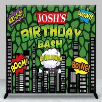 Aperturee Cartoon Modern Building Custom Birthday Backdrop, 3X3FT(1X1M), 15 USD, custom birthday backdrops, DZAMZ0313-O