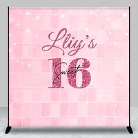 Aperturee Sweet Pink Glitter Bokeh Custom Birthday Backdrop, 3X3FT(1X1M), 15 USD, custom birthday backdrops, DZCJHD9J84-O