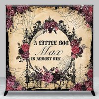 Aperturee Floral Spider Halloween Custom Baby Shower Backdrop, 3X3FT(1X1M), 15 USD, custom baby shower backdrops, DZDMHD4Y78-O