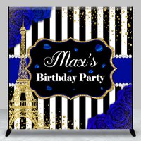 Aperturee Glitter Blue Elegant Custom Name Birthday Backdrop, 3X3FT(1X1M), 15 USD, custom birthday backdrops, DZH0A209-O