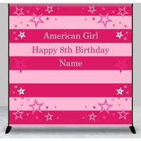 Aperturee Custom Birthday Backdrop Pink Stars and Stripes Studio Background