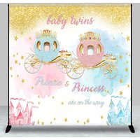 Aperturee Twins Pumpkin Carriage Custom Baby Shower Backdrop, 3X3FT(1X1M), 15 USD, custom baby shower backdrops, DZZH0C379-O