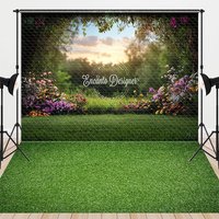 Aperturee Spring Garden Floral Arch Combo Set Backdrop, Professional Nature Scenery Studio Props