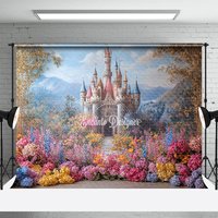 Aperturee Floral Sweet Castle Wonder Land Wedding Backdrop, 3X2FT(1MX0.6M), 14 USD, wedding backdrops, ENHD3L67-M