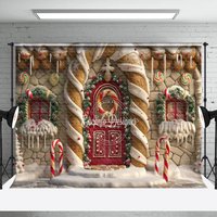 Aperturee Melting Snow Cute Christmas Vibe Candy House Backdrop | Christmas Photoshoot Backgrounds | Christmas Scenic Backgrounds | Xmas Backdrop
