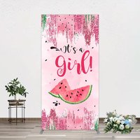Aperturee Summer Watermelon Sweet Baby Shower Rectangle Backdrop, 1.6 x 4 ft (0.5 x 1.2 m), 98.18 USD, arch backdrop kit, GAH0A545CF-AJ