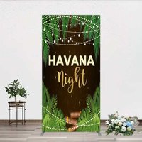 Aperturee Havana Night Arch Backdrop Tropical Palm Leaves and String Lights Background, Professional Studio Arch Photo Prop
