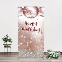 Aperturee Shiny Disco Balls Glitter Birthday Rectangle Backdrop, 1.6 x 4 ft (0.5 x 1.2 m), 98.18 USD, arch backdrop kit, GAH0A911CF-AJ