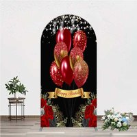 Aperturee Arch Backdrop Red Gold Balloons Happy Birthday Cover Photo Prop