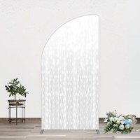 Aperturee Glitter Grey Bokeh Simple Photography Half Moon Arch Backdrop, 1.6 x 4 ft (0.5 x 1.2 m), 98.18 USD, arch backdrop kit, GAH0B260YL-AJ