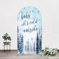 Aperturee Winter Snowflake Cold Outside Baby Shower Arch Backdrop, 1.6x4ft (50x120cm), 98.18 USD, arch backdrop kit, GAH0B353-AJ