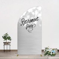 Aperturee Bokeh Silver Sparkle Retirement Party Half Moon Arch Backdrop, 1.6 x 4 ft (0.5 x 1.2 m), 98.18 USD, arch backdrop kit, GAH0B437YL-AJ