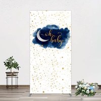 Aperturee Night Gold Stars Oh Baby Gender Reveal Rectangle Backdrop, 1.6 x 4 ft (0.5 x 1.2 m), 98.18 USD, arch backdrop kit, GAH0B621CF-AJ