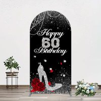 Aperturee Pearl Rose Heels Glitter 60th Birthday Arch Backdrop, 1.6 x 4 ft (0.5 x 1.2 m), 98.18 USD, arch backdrop kit, GAH0B650-AJ