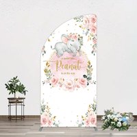 Aperturee Elephant Little Peanut Baby Shower Half Moon Arch Backdrop, 1.6 x 4 ft (0.5 x 1.2 m), 98.18 USD, arch backdrop kit, GAH0B816YL-AJ