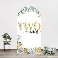 Aperturee Two Wild Animals Boy Birthday Arch Backdrop, 1.6 x 4 ft (0.5 x 1.2 m), 98.18 USD, arch backdrop kit, GAH0B833-AJ