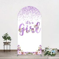 Aperturee Floral Lavender Sweet Girl Baby Shower Arch Backdrop, 1.6 x 4 ft (0.5 x 1.2 m), 98.18 USD, arch backdrop kit, GAH0B913-AJ