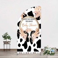 Aperturee Boho Have You Heard The Moos Baby Shower Half Moon Arch Backdrop, 1.6 x 4 ft (0.5 x 1.2 m), 98.18 USD, arch backdrop kit, GAH0C302YL-AJ