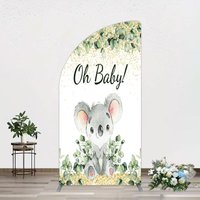 Aperturee Boho Green Glitter Koala Baby Shower Half Moon Arch Backdrop, 1.6 x 4 ft (0.5 x 1.2 m), 98.18 USD, arch backdrop kit, GAH0C498YL-AJ