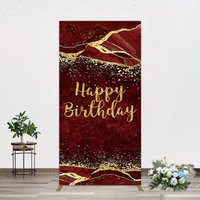 Aperturee Retro Red Gold Marbled Happy Birthday Rectangle Backdrop, 1.6 x 4 ft (0.5 x 1.2 m), 98.18 USD, arch backdrop kit, GAH0C567CF-AJ