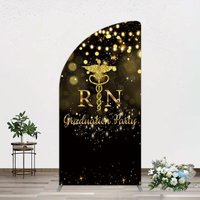 Aperturee Glitter Bokeh Nurse Graduation Party Half Moon Arch Backdrop, 1.6 x 4 ft (0.5 x 1.2 m), 98.18 USD, arch backdrop kit, GAH0E130YL-AJ