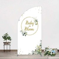 Aperturee Baby In Bloom Greenery Baby Shower Half Moon Arch Backdrop, 1.6x4ft (50x120cm), 98.18 USD, arch backdrop kit, GAH0E328YL-AJ