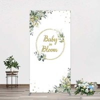 Aperturee Baby In Bloom Greenery Baby Shower Rectangle Backdrop, 1.6x4ft (50x120cm), 98.18 USD, arch backdrop kit, GAH0E328CF-AJ