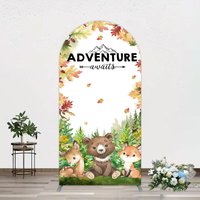 Aperturee Safari Adventure Awaits Baby Shower Arch Backdrop, 1.6 x 4 ft (0.5 x 1.2 m), 98.18 USD, arch backdrop kit, GAH0F326-AJ