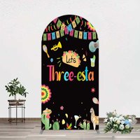 Aperturee Lets Three-Esta Mexican Taco Birthday Arch Backdrop, 1.6x4ft (50x120cm), 98.18 USD, arch backdrop kit, GAH0F415-AJ