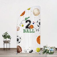 Aperturee Born 2 Ball Boy Birthday Party Half Moon Arch Backdrop, 1.6 x 4 ft (0.5 x 1.2 m), 98.18 USD, arch backdrop kit, GAH0G351YL-AJ