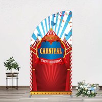 Aperturee Carnival Circus Stage Happy Birthday Half Moon Arch Backdrop, 1.6 x 4 ft (0.5 x 1.2 m), 98.18 USD, arch backdrop kit, GAH0G429YL-AJ