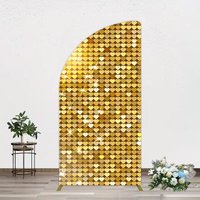 Aperturee Sparkle Heart Gold Sequins Birthday Half Moon Arch Backdrop, 1.6 x 4 ft (0.5 x 1.2 m), 98.18 USD, arch backdrop kit, GAH0G818YL-AJ
