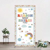 Aperturee Boho Be The Reason Someone Smiles Today Rectangle Backdrop, 1.6 x 4 ft (0.5 x 1.2 m), 98.18 USD, arch backdrop kit, GAHF040ACF-AJ
