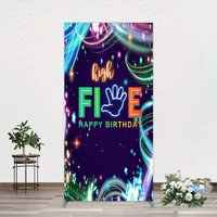 Aperturee Neon High Five Arch Backdrop, Glow Party Prop, 5th Birthday Arch Cover
