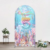 Aperturee Dive In A 5 Mermaid Birthday Glitter Arch Backdrop, 1.6 x 4 ft (0.5 x 1.2 m), 98.18 USD, arch backdrop kit, GAHF657A-AJ