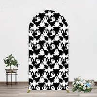 Aperturee Black White Scary Halloween Ghosts Arch Backdrop, 1.6 x 4 ft (0.5 x 1.2 m), 98.18 USD, arch backdrop kit, GAYLA497-AJ