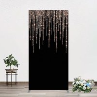 Aperturee Black Rose Gold Lines Simple Birthday Rectangle Backdrop, 1.6 x 4 ft (0.5 x 1.2 m), 98.18 USD, arch backdrop kit, GH0A313CF-AJ