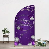 Aperturee Elegant Purple Balloons Rose Birthday Half Moon Arch Backdrop, 1.6 x 4 ft (0.5 x 1.2 m), 98.18 USD, arch backdrop kit, GH0A328YL-AJ