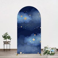 Aperturee Starry Navy Blue Night Clouds Birthday Arch Backdrop, 1.6 x 4 ft (0.5 x 1.2 m), 98.18 USD, arch backdrop kit, GH0A499-AJ