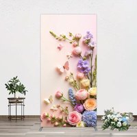 Aperturee Pink Wall Colorful Bouquet Birthday Rectangle Backdrop, 1.6 x 4 ft (0.5 x 1.2 m), 98.18 USD, arch backdrop kit, GHFHD9J40CF-AJ