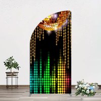 Aperturee Disco Ball Dance Party Bokeh Retro Half Moon Arch Backdrop, 1.6 x 4 ft (0.5 x 1.2 m), 98.18 USD, arch backdrop kit, GHJ06168YL-AJ
