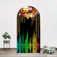 Aperturee Disco Ball Dance Party Bokeh Retro Arch Backdrop, 1.6 x 4 ft (0.5 x 1.2 m), 98.18 USD, arch backdrop kit, GHJ06168-AJ