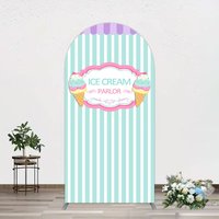 Aperturee Sweet Ice Cream Parlor Happy Birthday Arch Backdrop, 1.6 x 4 ft (0.5 x 1.2 m), 98.18 USD, arch backdrop kit, GHJ07026-AJ